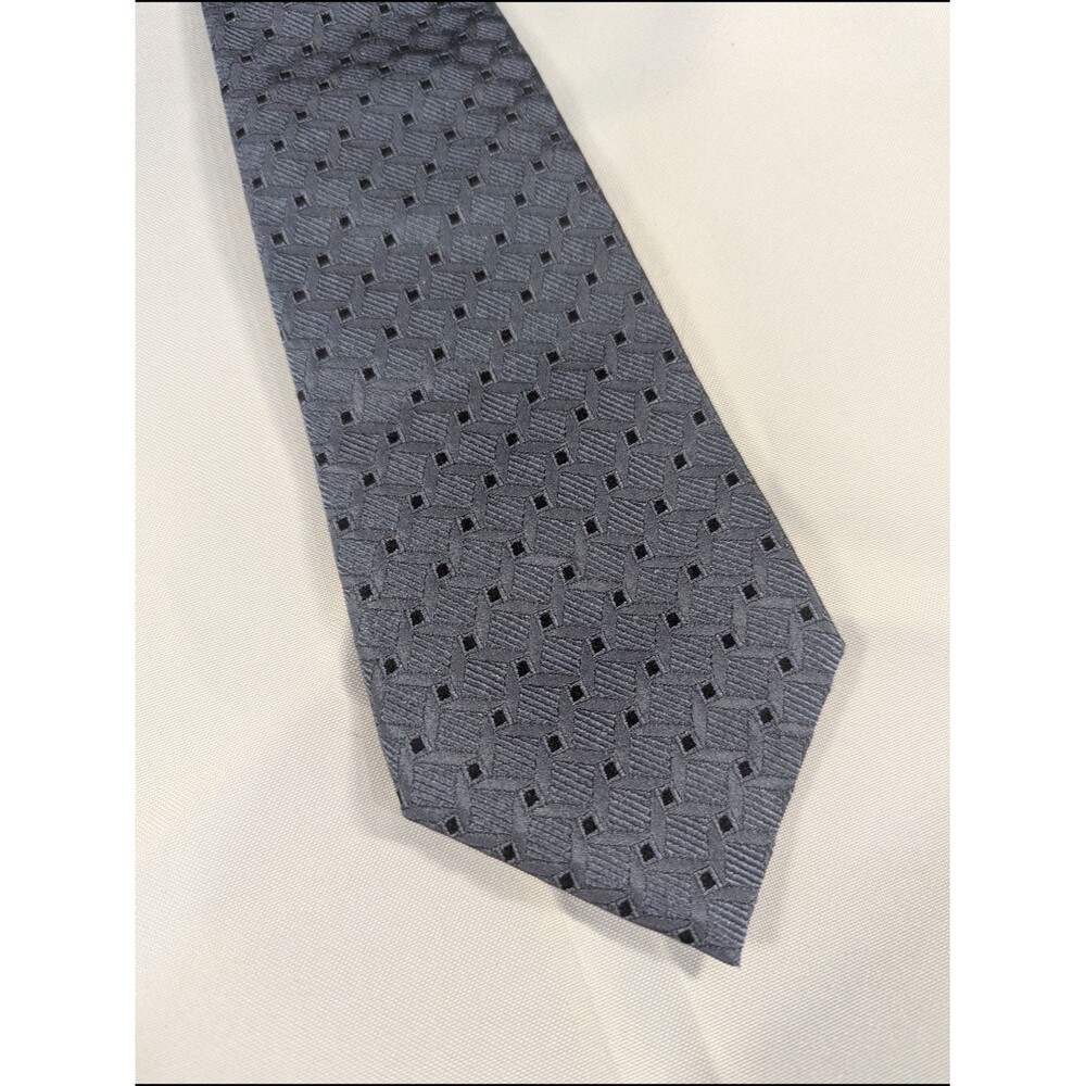Emporio Armani Men's Textured Gray Geometric Tie